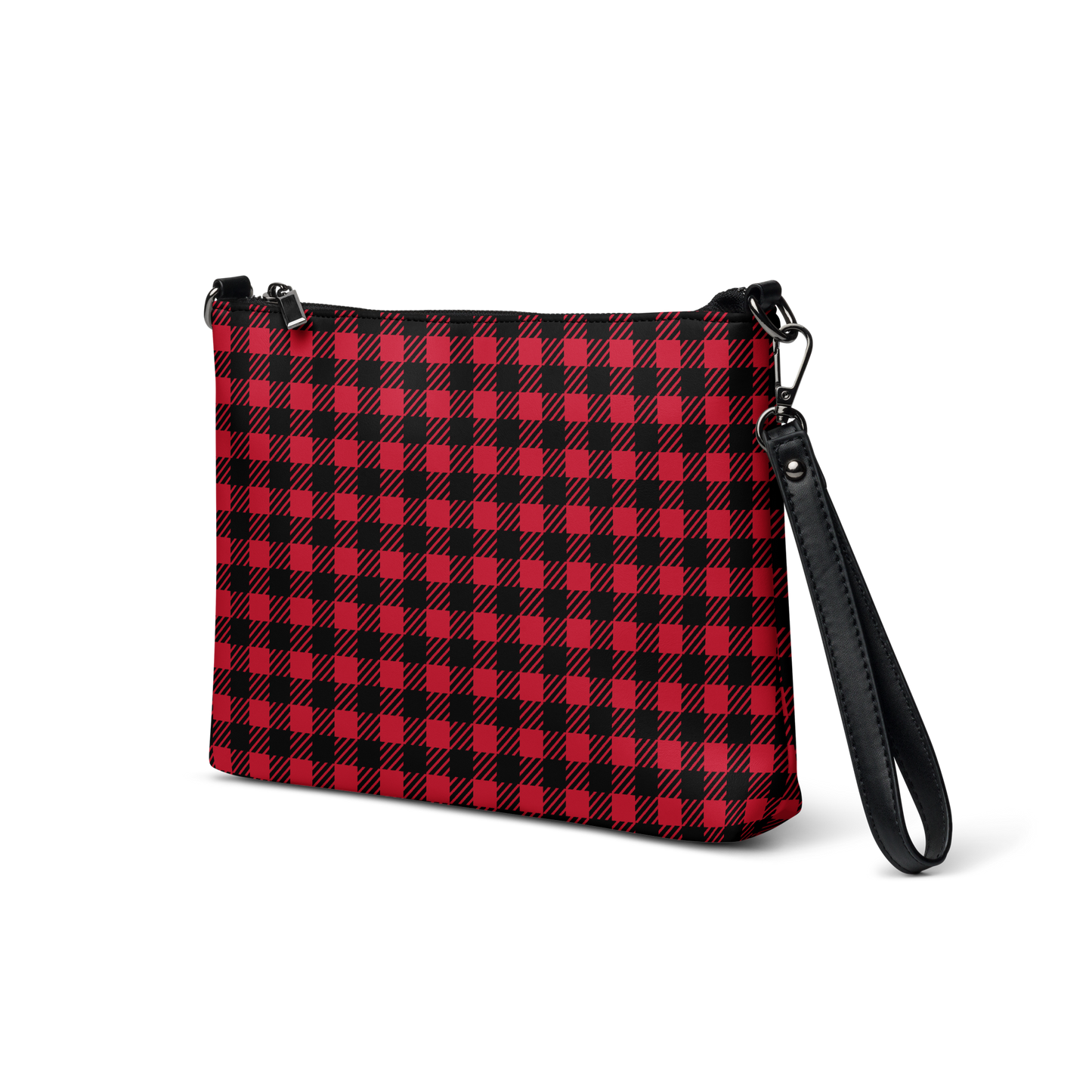Faux Leather Checkered Crossbody Bag