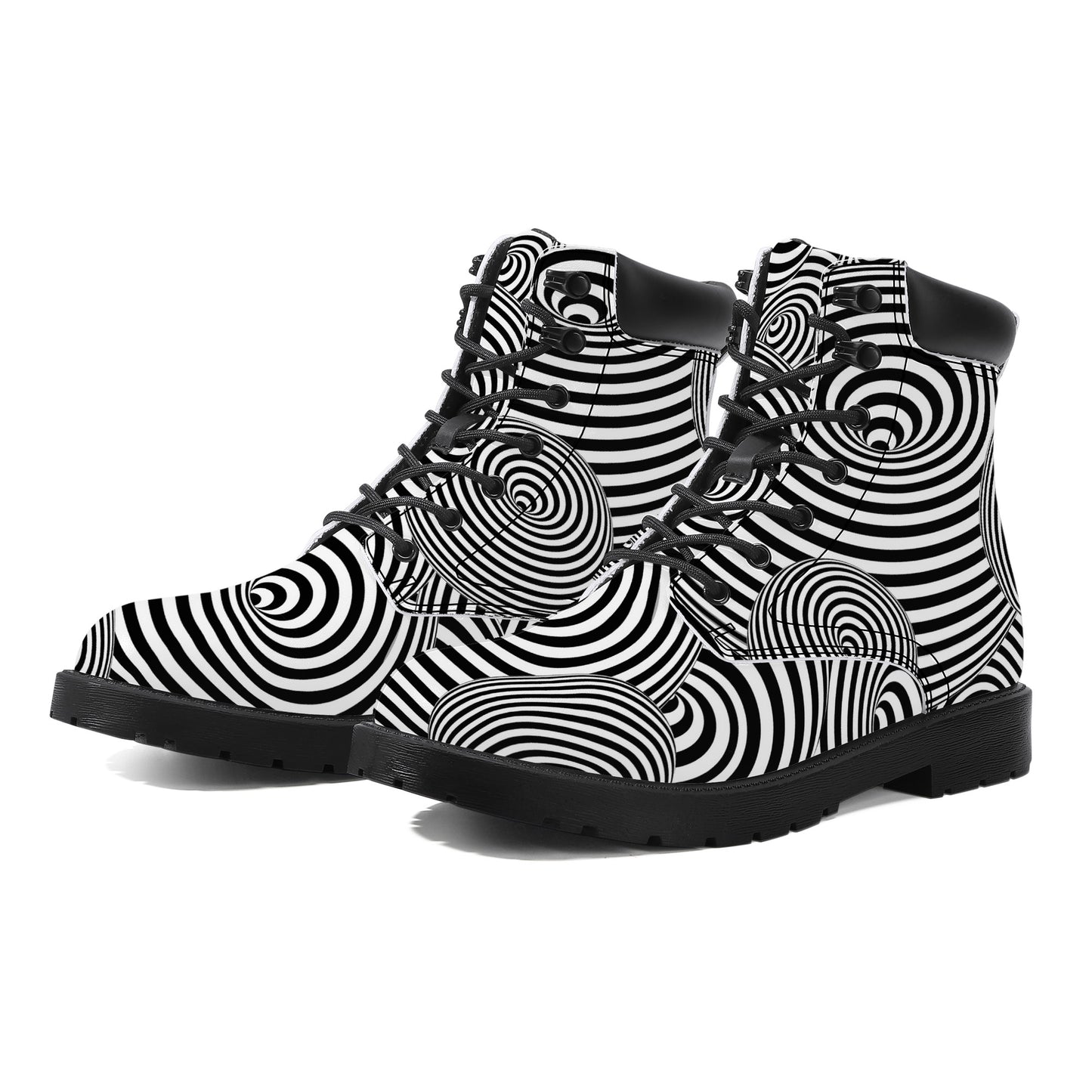 Optical Illusion Vegan Leather Boots
