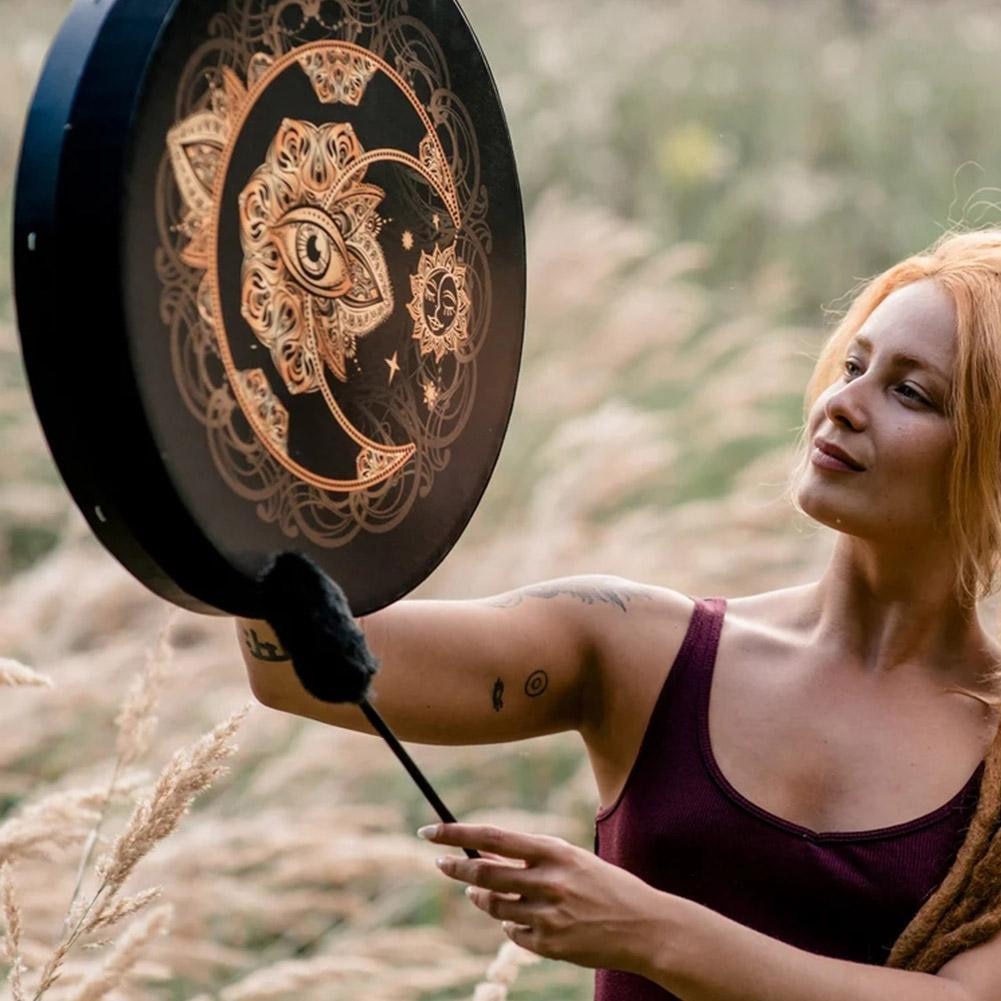 10 Inch Shaman Drum Alchemical Moon Sound Healing Tool (Tunable Membrane)