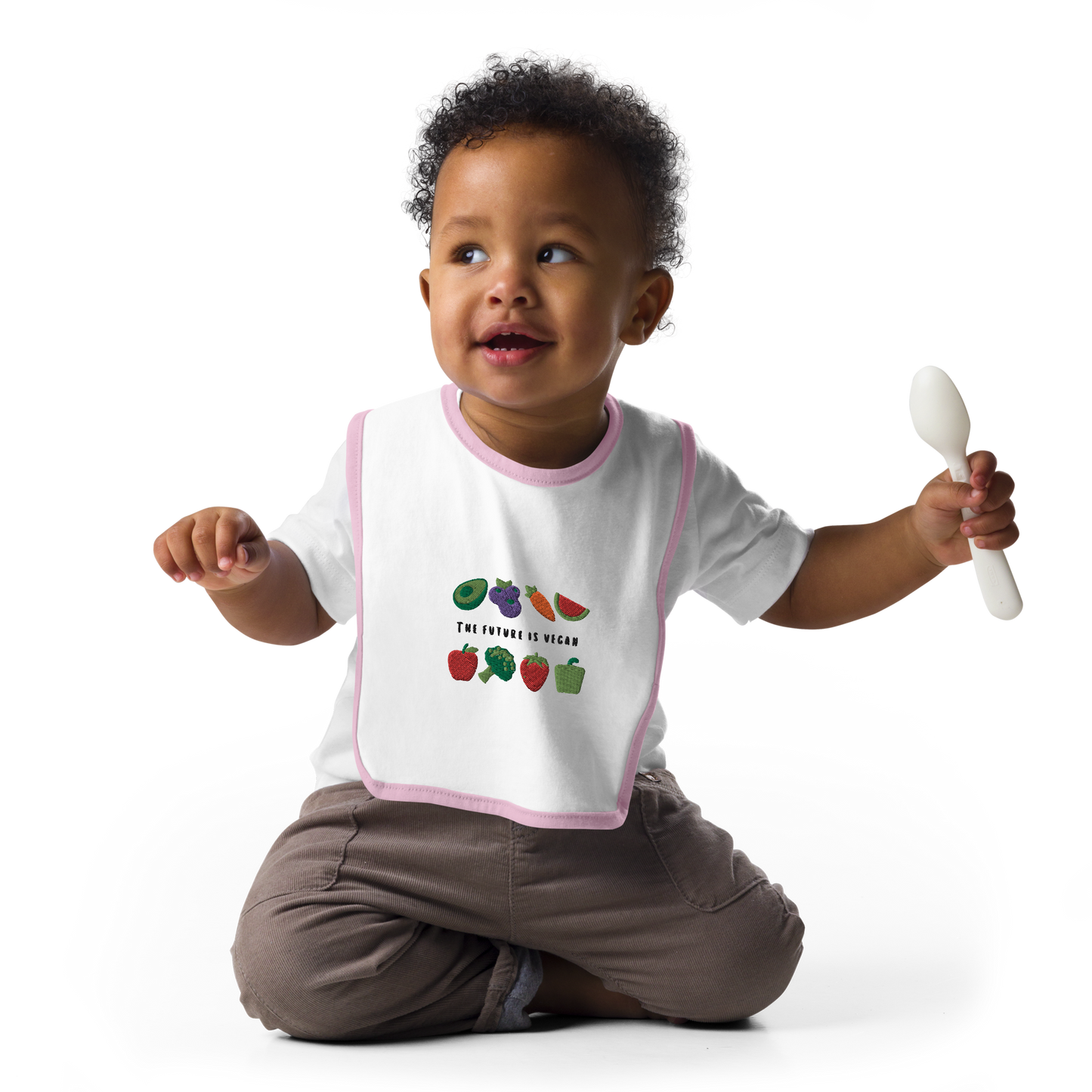 Vegan Future Embroidered Baby Bib