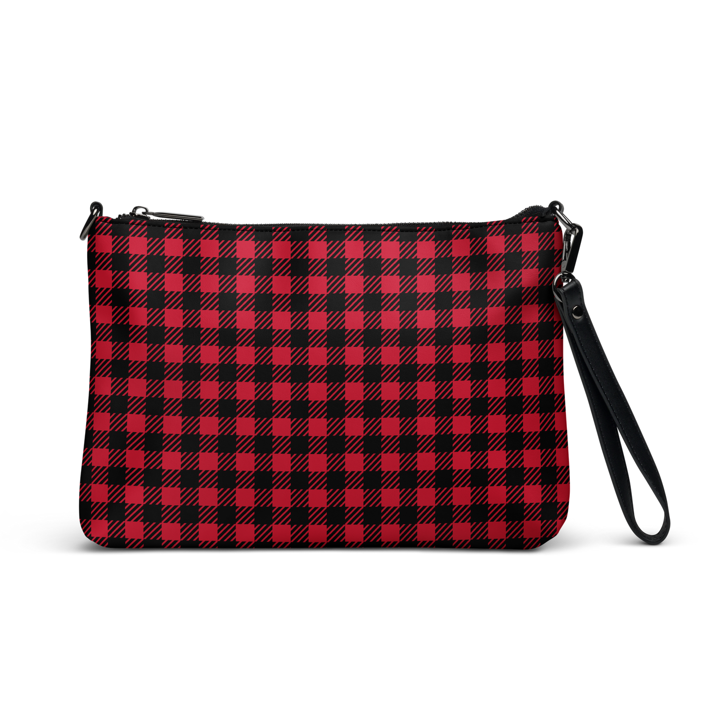 Faux Leather Checkered Crossbody Bag