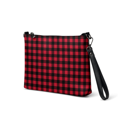 Faux Leather Checkered Crossbody Bag
