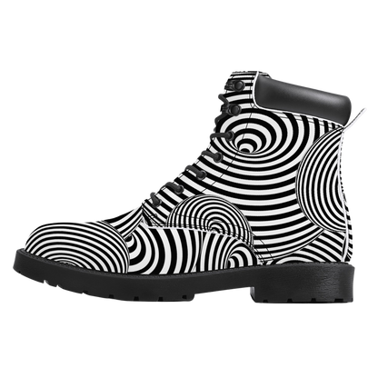 Optical Illusion Vegan Leather Boots