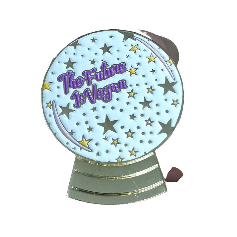 "The Future Is Vegan" Crystal Ball Enamel Pin