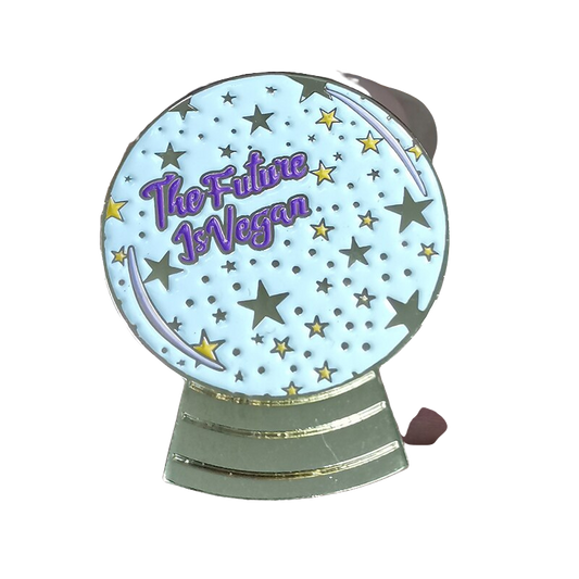 "The Future Is Vegan" Crystal Ball Enamel Pin