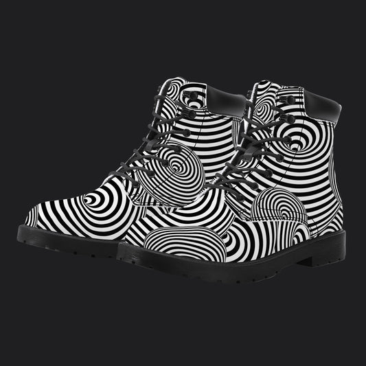 Optical Illusion Vegan Leather Boots