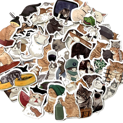 10/30/54pcs Cute Cats Animal Graffiti Stickers Cartoon Decals Kids Toy DIY Diary Suitcase Scrapbook Phone Laptop Bike Sticker