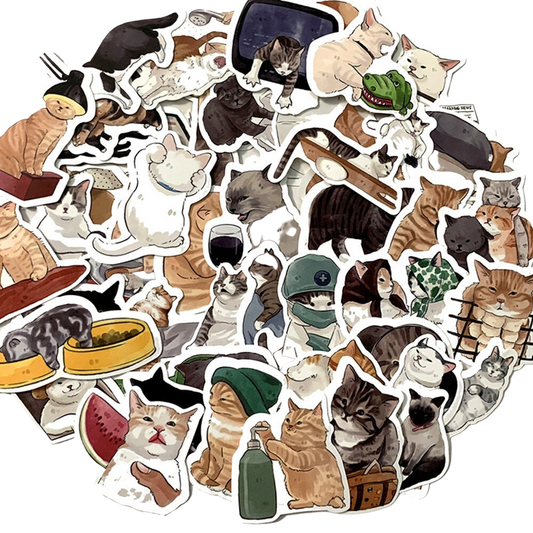 10/30/54pcs Cute Cats Animal Graffiti Stickers Cartoon Decals Kids Toy DIY Diary Suitcase Scrapbook Phone Laptop Bike Sticker