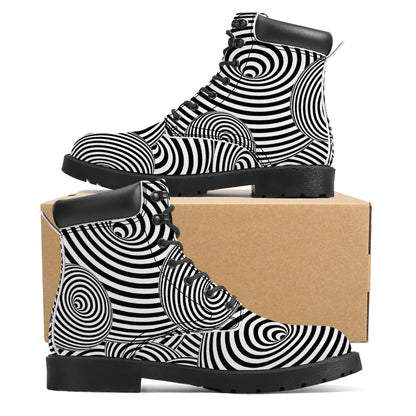 Optical Illusion Vegan Leather Boots