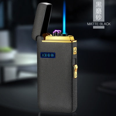 New Dual Arc Windproof LED Metal USB Lighter Torch