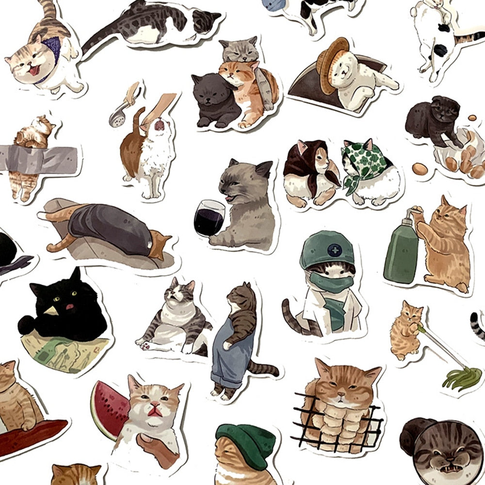 10/30/54pcs Cute Cats Animal Graffiti Stickers Cartoon Decals Kids Toy DIY Diary Suitcase Scrapbook Phone Laptop Bike Sticker