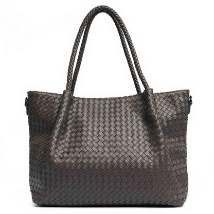 SC Fashion PU Leather Woven Handbags For Women Luxury Design Tote Female Large Daily Shoulder Bags Vegan Leather Crossbody Purse