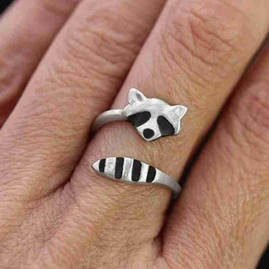 Silver Plated Raccoon & Fox Rings (Adjustable)