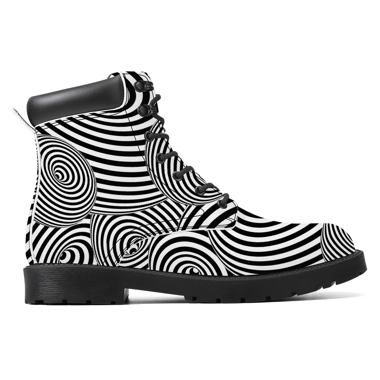 Optical Illusion Vegan Leather Boots