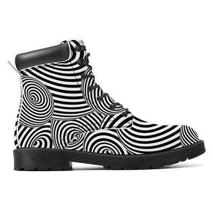 Optical Illusion Vegan Leather Boots