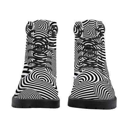 Optical Illusion Vegan Leather Boots