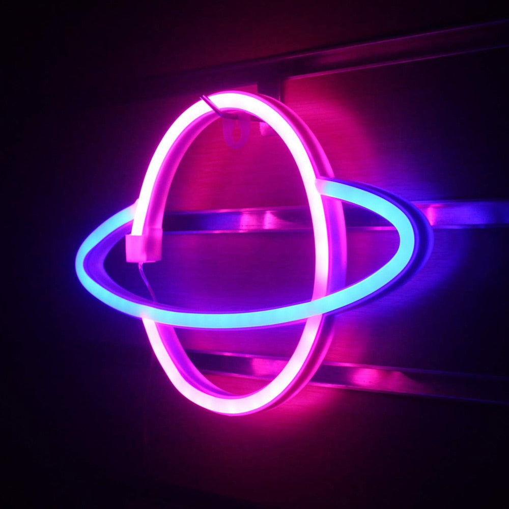 Planet LED Neon Lights Neon Light Sign Decor Lamp USB or Battery Powered
