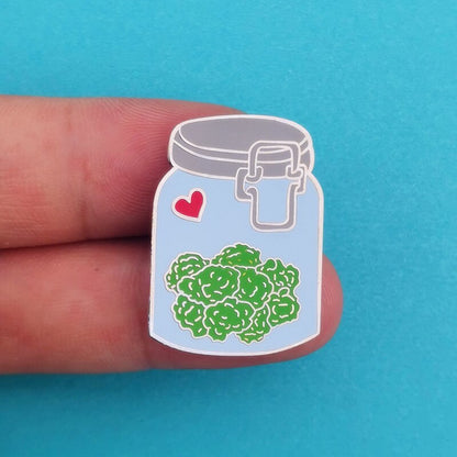 Green In A Jar Enamel Pin