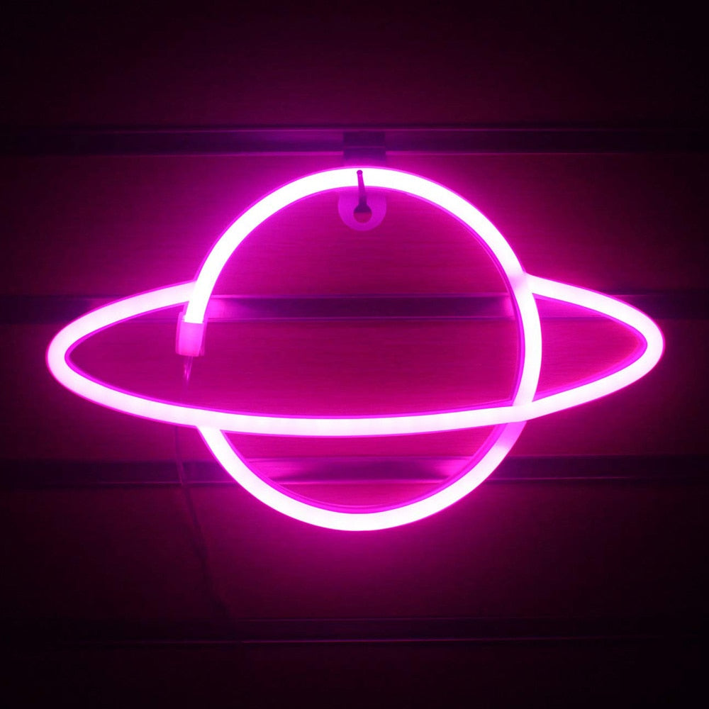Planet LED Neon Lights Neon Light Sign Decor Lamp USB or Battery Powered