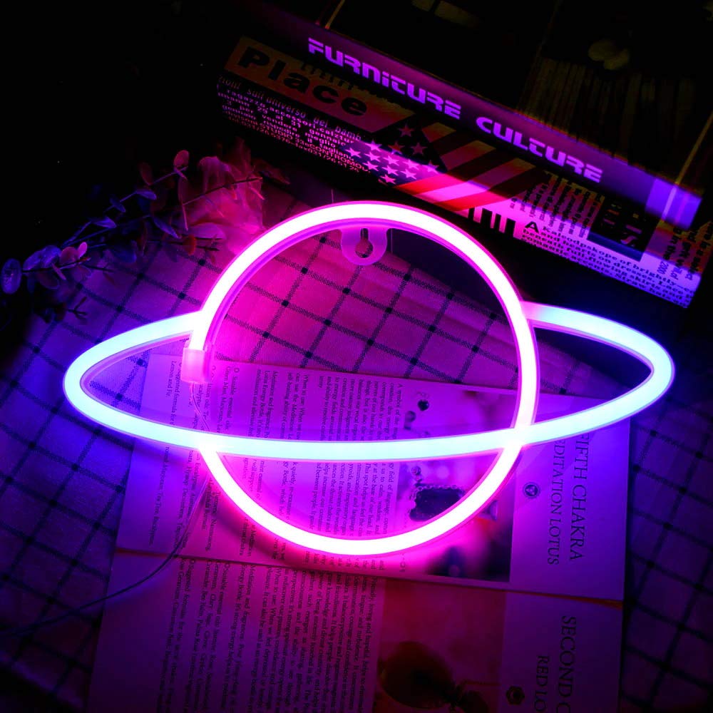 Planet LED Neon Lights Neon Light Sign Decor Lamp USB or Battery Powered