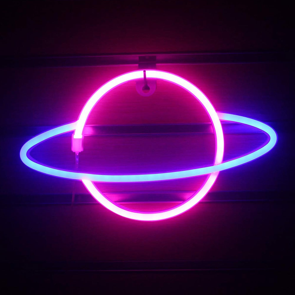 Planet LED Neon Lights Neon Light Sign Decor Lamp USB or Battery Powered
