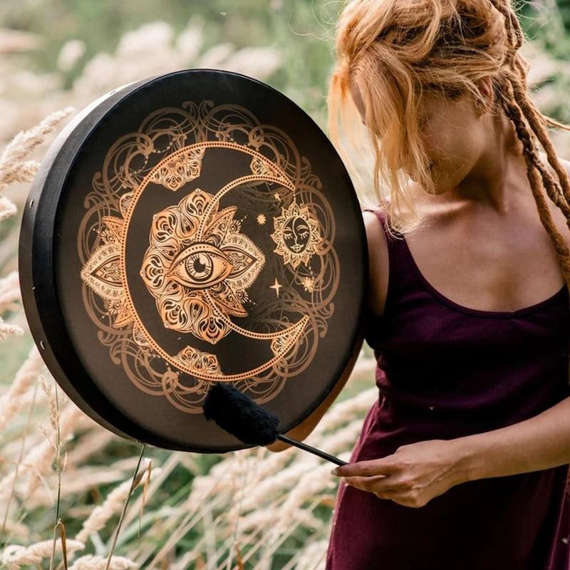 10 Inch Shaman Drum Alchemical Moon Sound Healing Tool (Tunable Membrane)