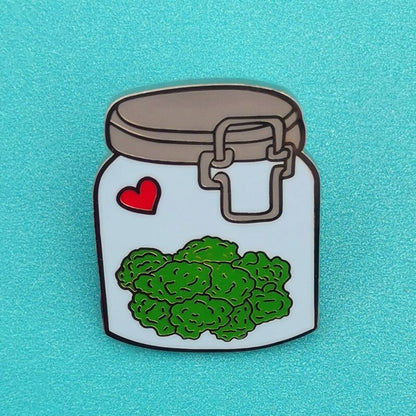 Green In A Jar Enamel Pin