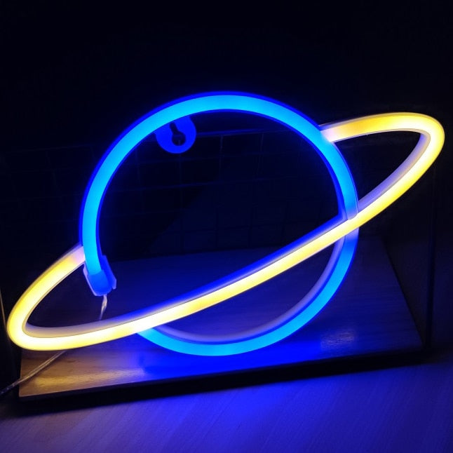 Planet LED Neon Lights Neon Light Sign Decor Lamp USB or Battery Powered