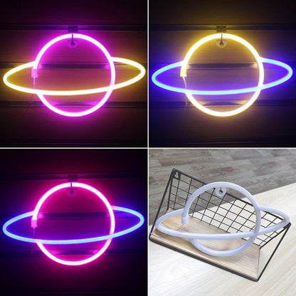 Planet LED Neon Lights Neon Light Sign Decor Lamp USB or Battery Powered
