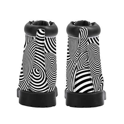 Optical Illusion Vegan Leather Boots