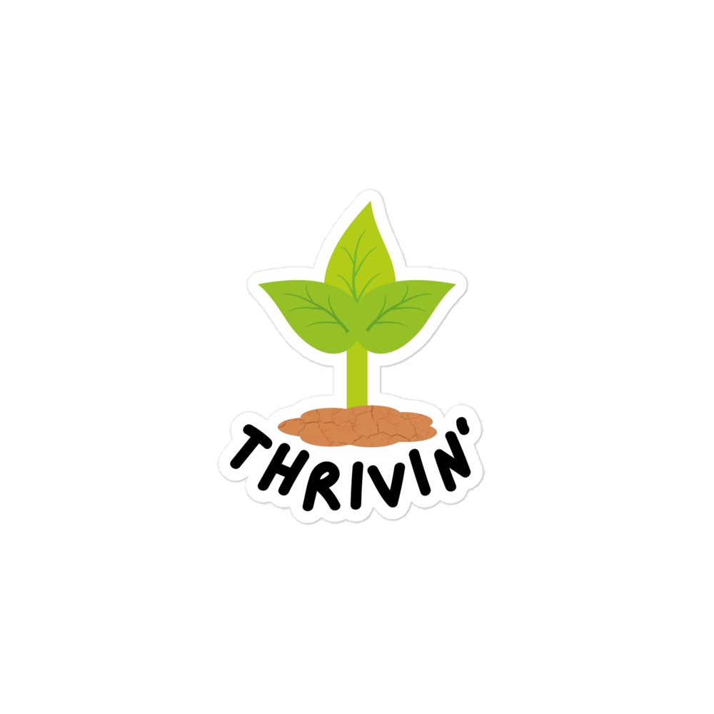 Bubble-free Thrivin' Logo Stickers