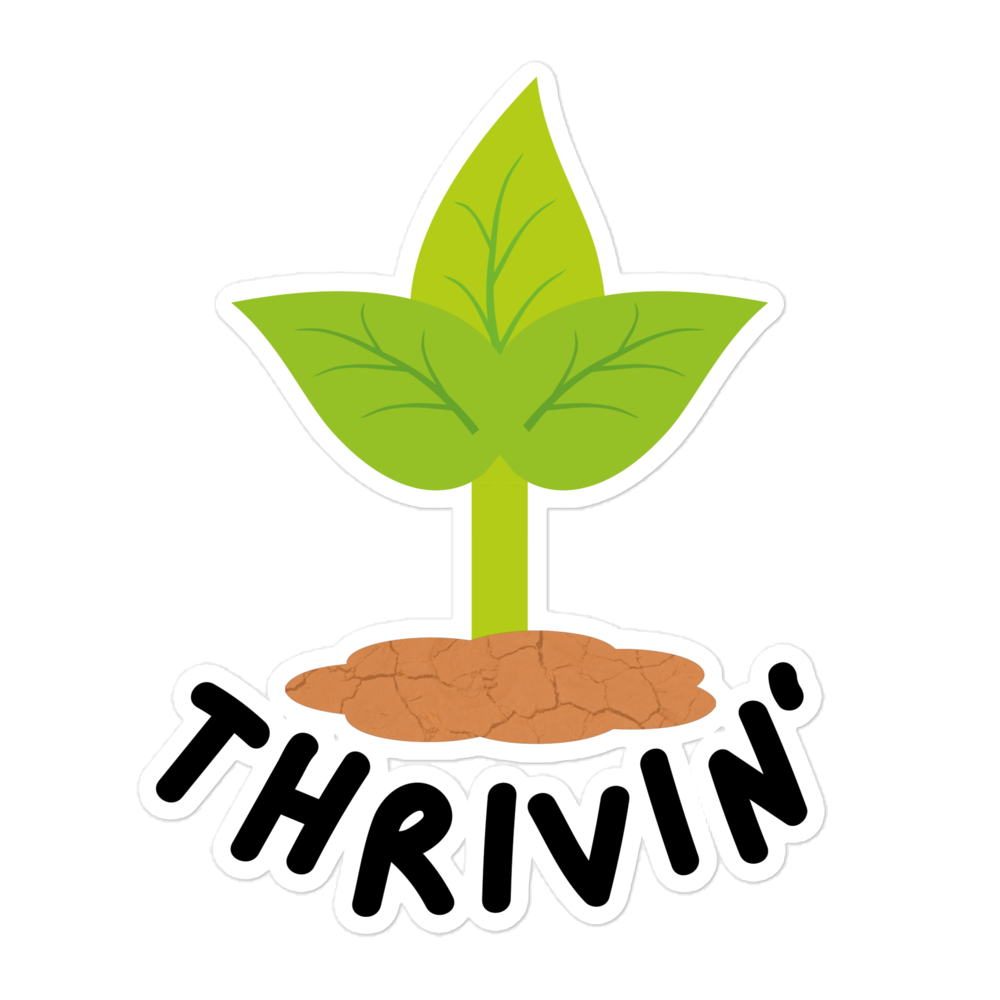 Bubble-free Thrivin' Logo Stickers