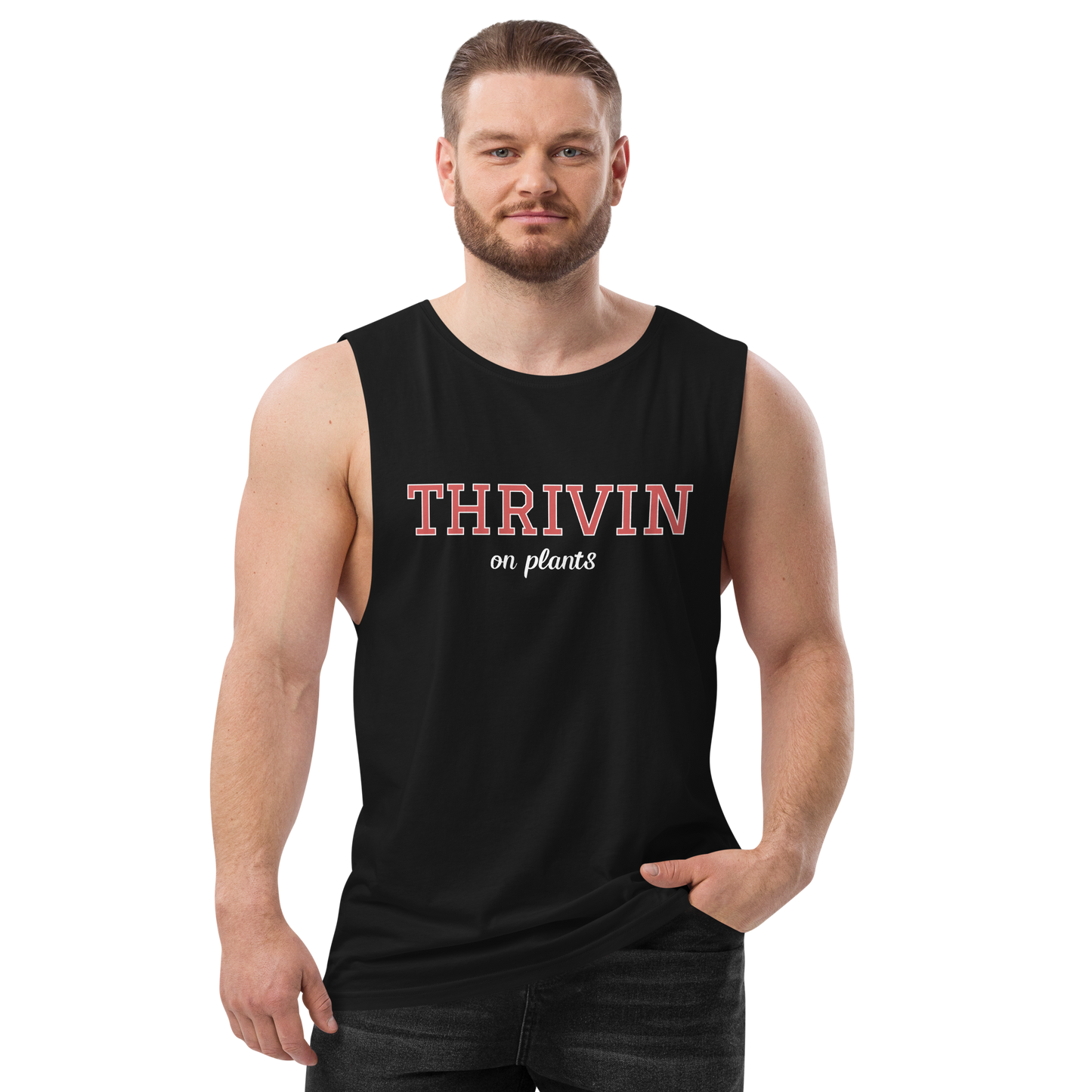 Thrivin Varsity Drop Arm Tank Top