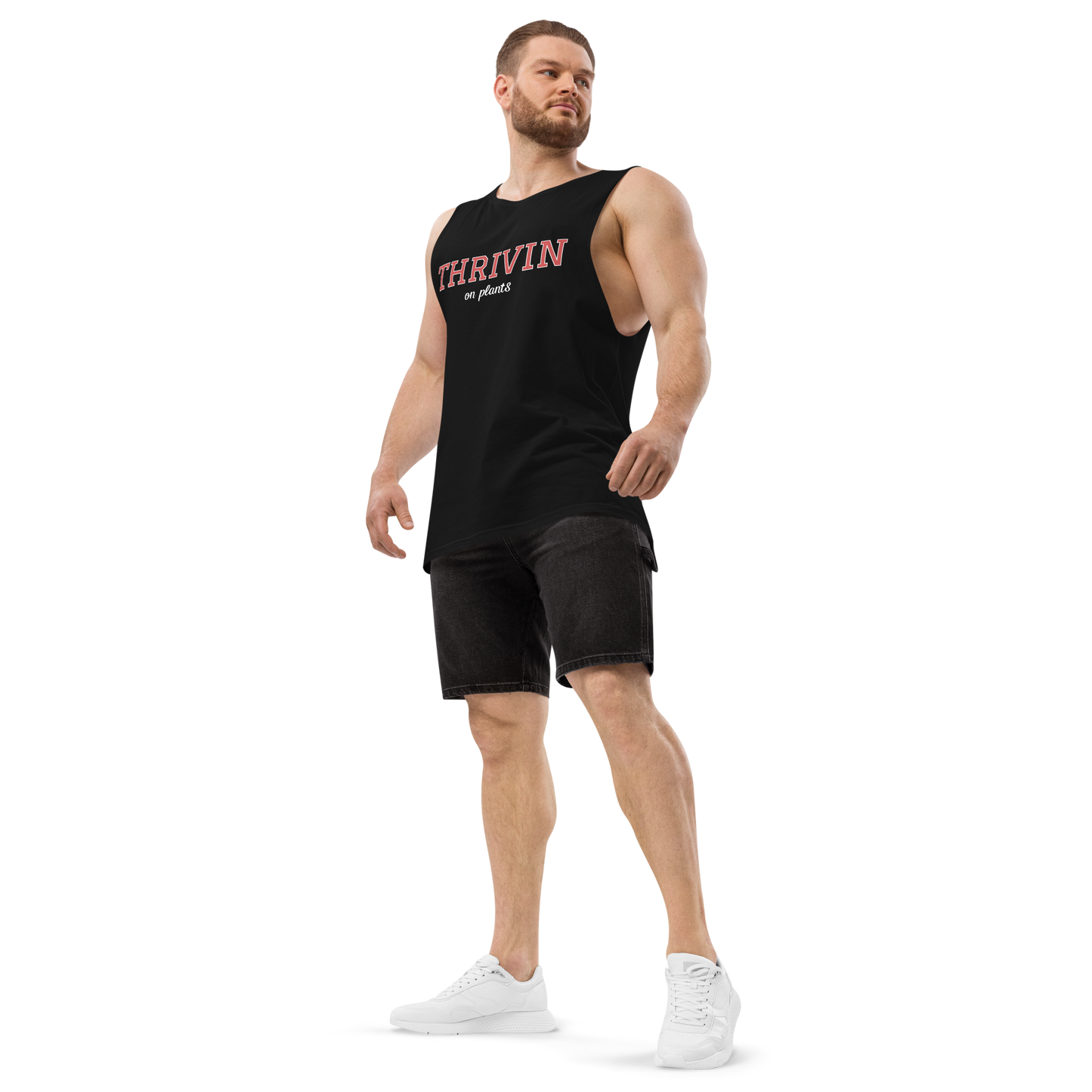 Thrivin Varsity Drop Arm Tank Top