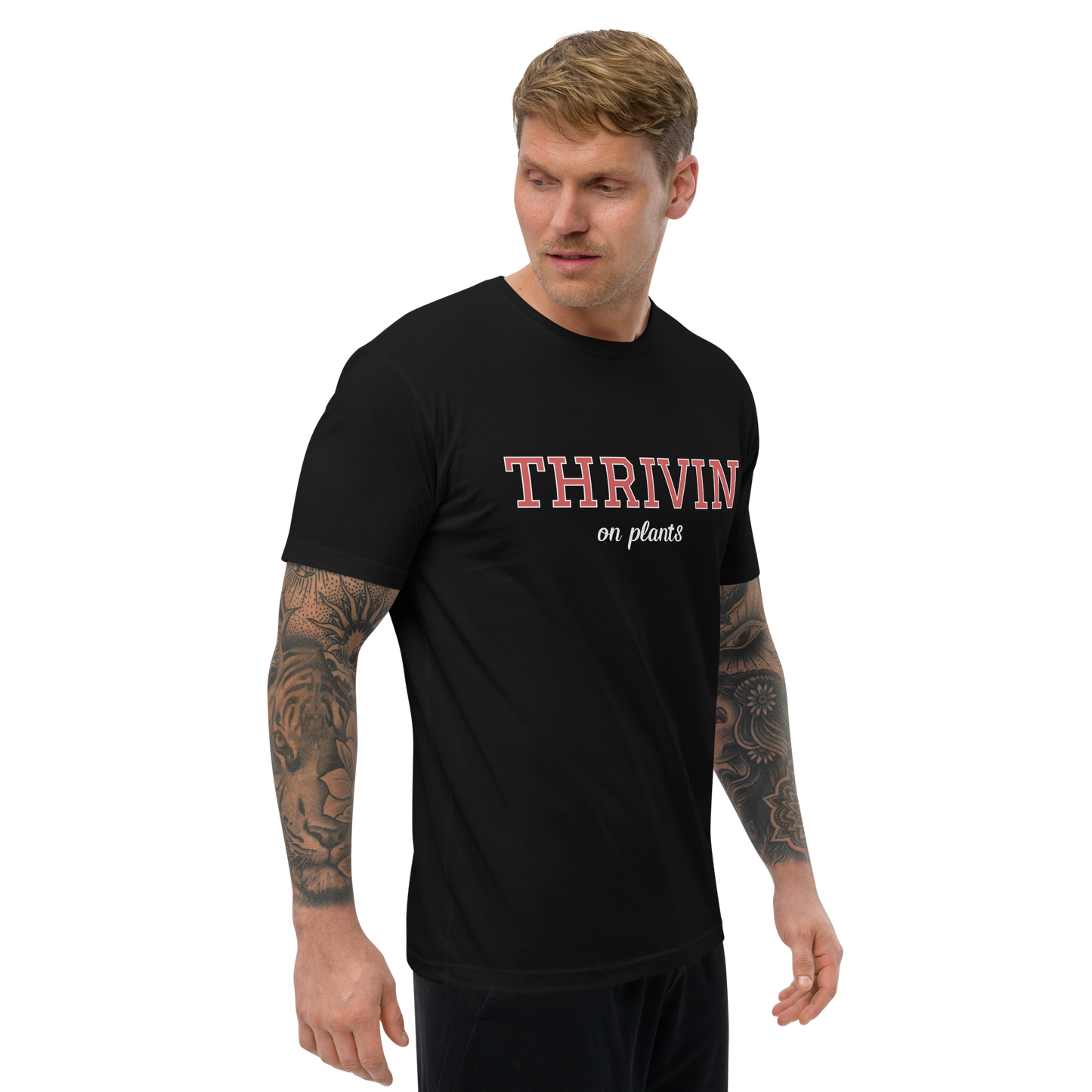 Thrivin On Plants Varsity Mens Fitted Tee