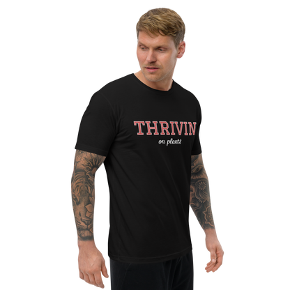 Thrivin On Plants Varsity Mens Fitted Tee