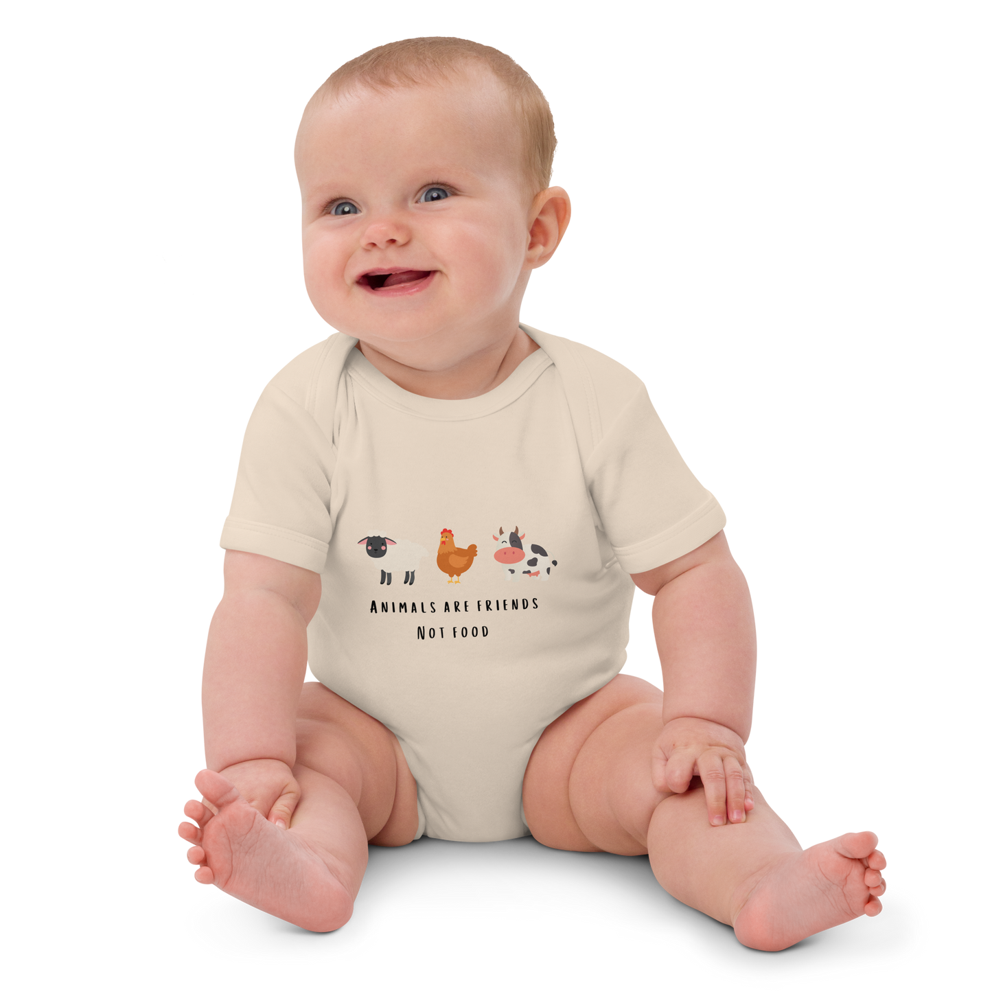 Animals Are Friends Organic Cotton Baby Bodysuit