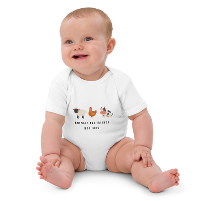 Animals Are Friends Organic Cotton Baby Bodysuit