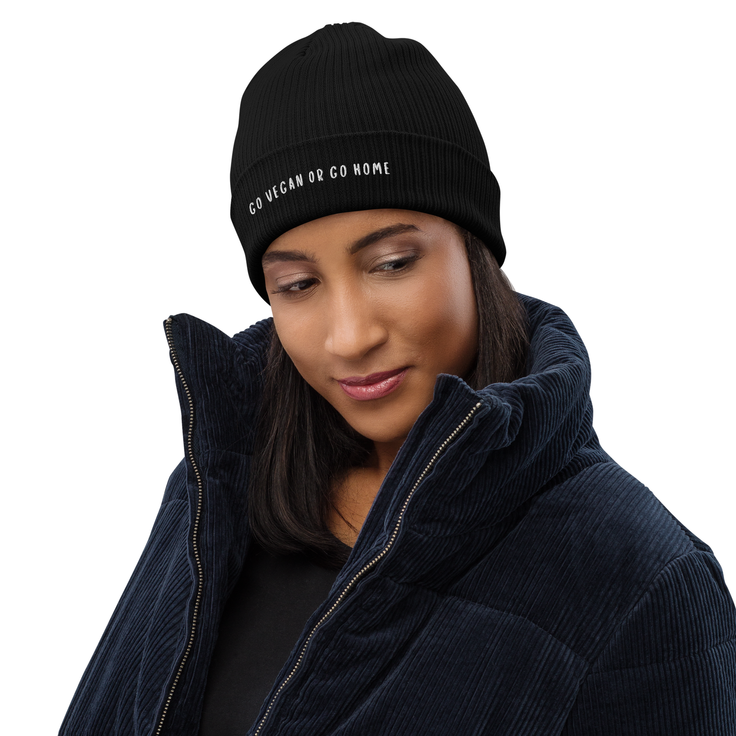 Go Vegan Organic Ribbed Beanie
