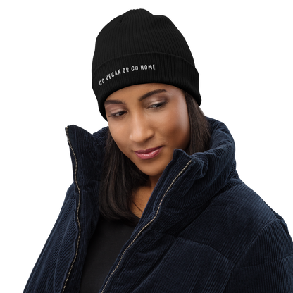 Go Vegan Organic Ribbed Beanie