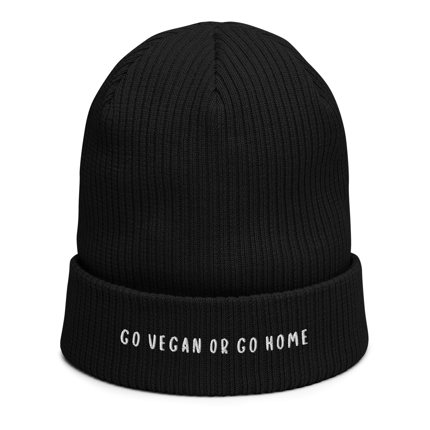 Go Vegan Organic Ribbed Beanie