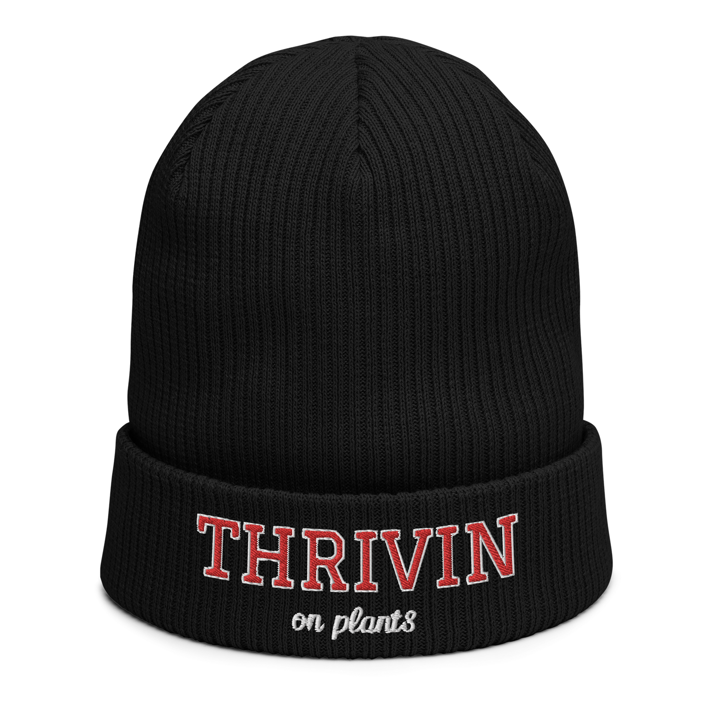 Thrivin Varsity Organic Ribbed Beanie