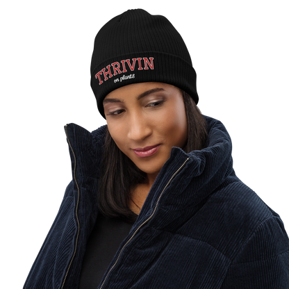 Thrivin Varsity Organic Ribbed Beanie