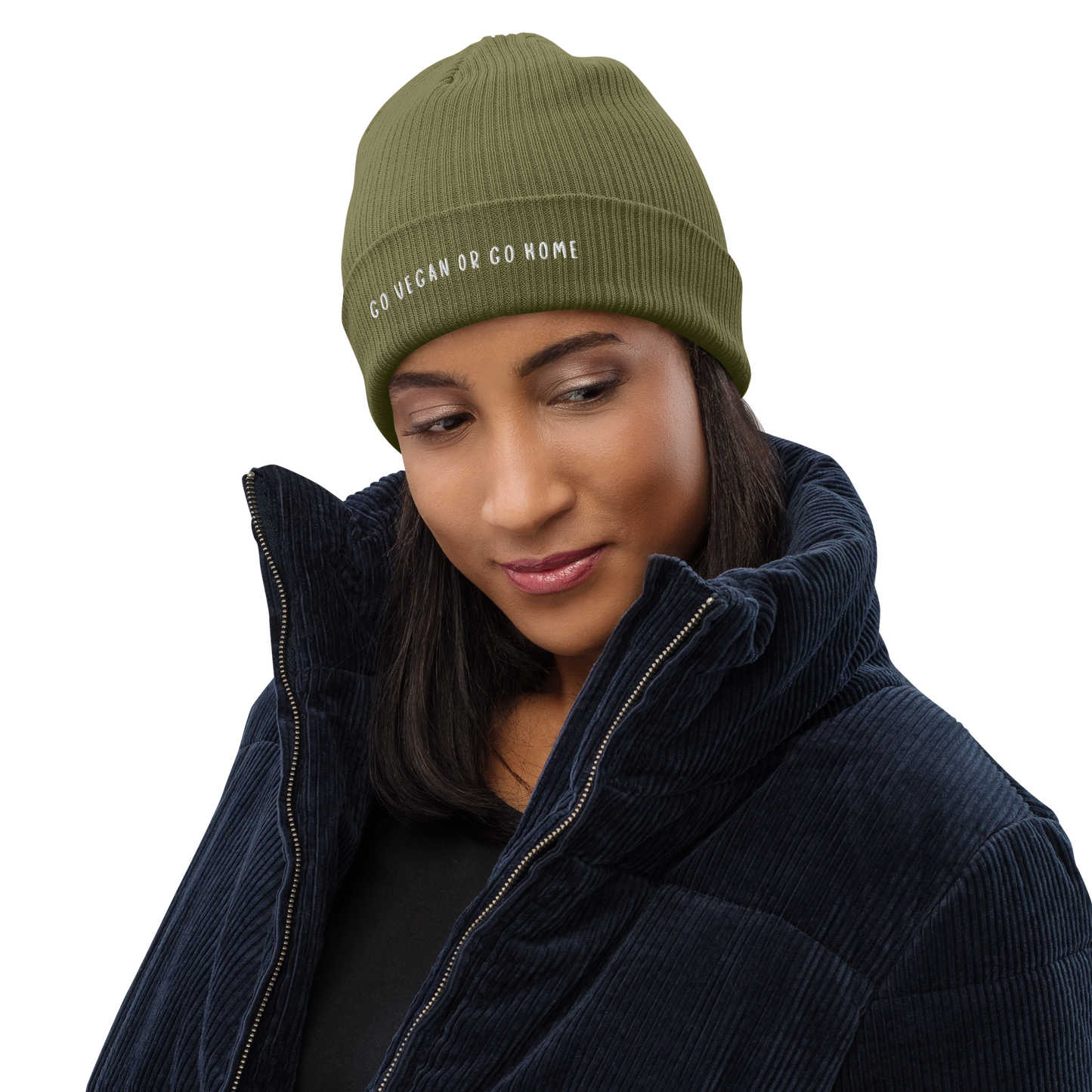 Go Vegan Organic Ribbed Beanie