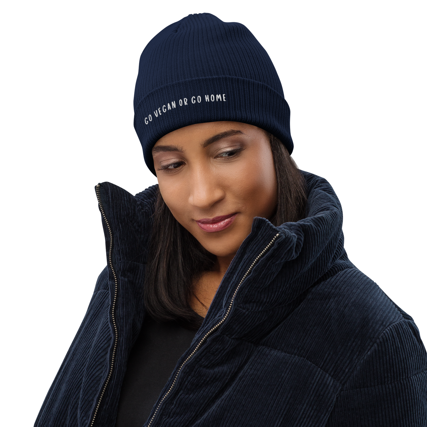 Go Vegan Organic Ribbed Beanie