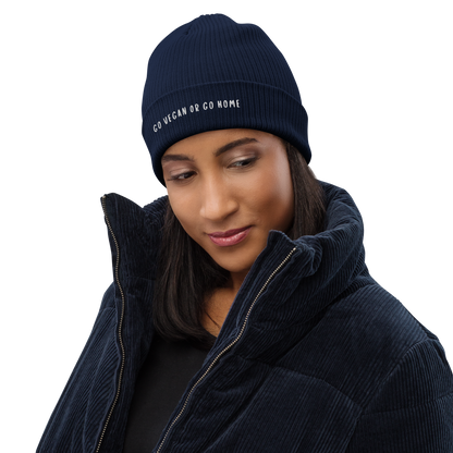 Go Vegan Organic Ribbed Beanie