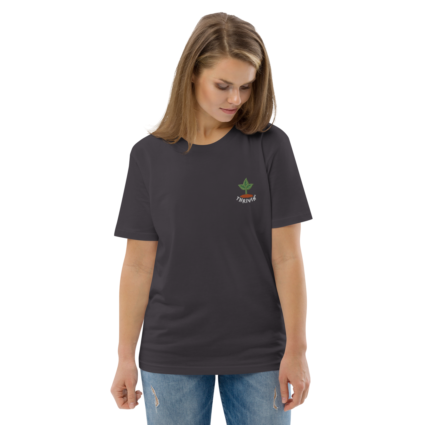 Thrivin' Embroidered Organic Tee