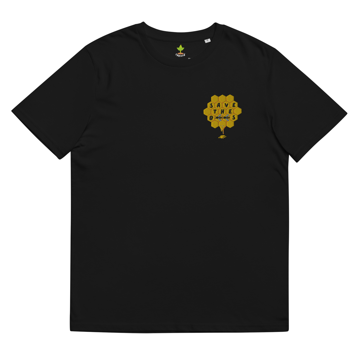 Save The Bees Embroidered Organic Cotton T-shirt