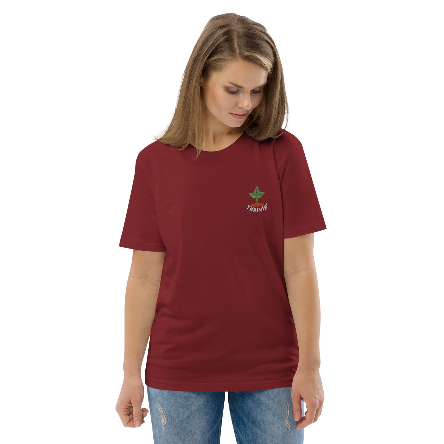 Thrivin' Embroidered Organic Tee