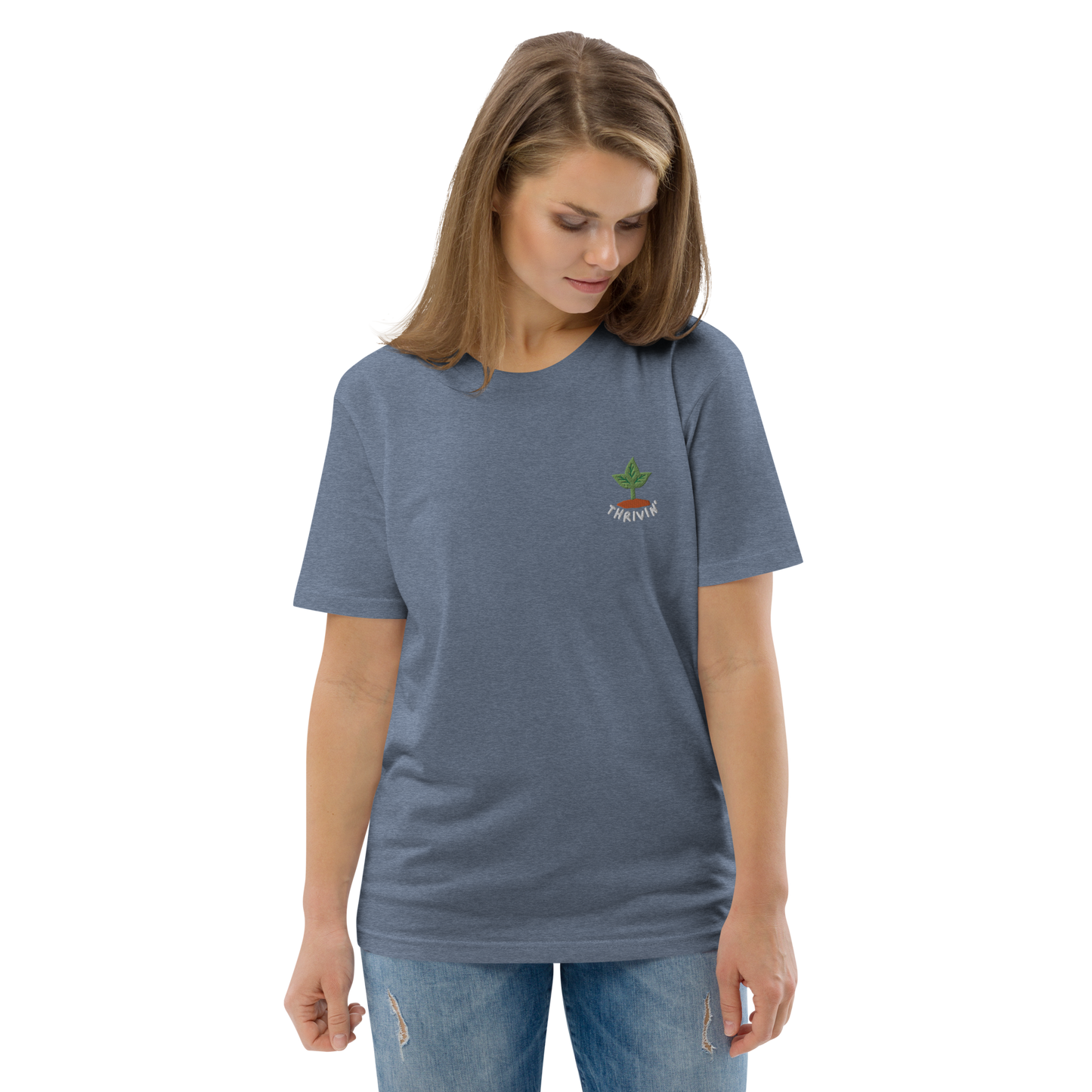 Thrivin' Embroidered Organic Tee
